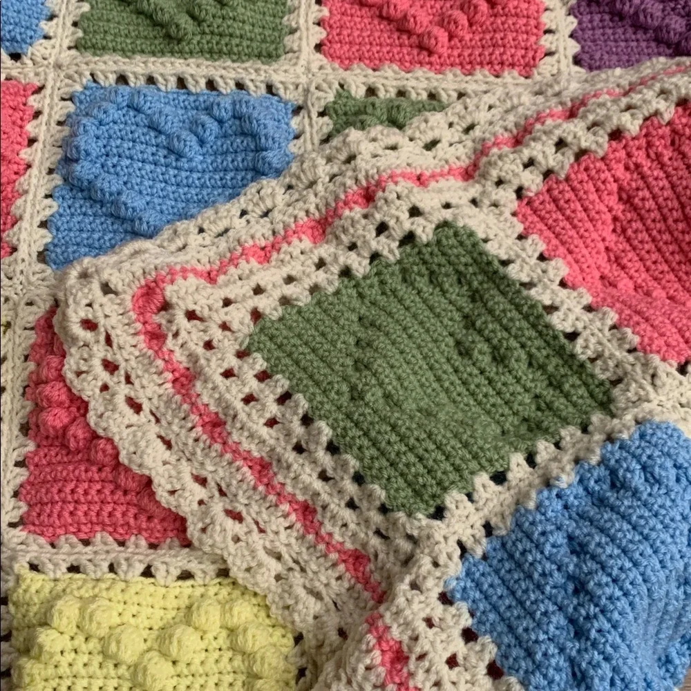 Colorful Crochet Heart Blanket - Picture 3 of 4